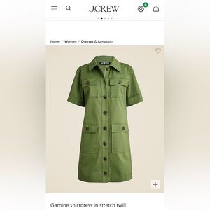J.Crew Gamine shirtdress in stretch twill. Like new without tags. Size 2